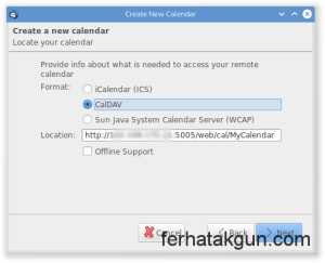 CalDAV location on network