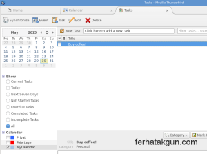 New Task in Thunderbird