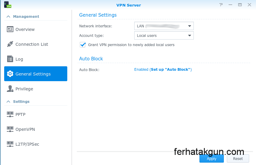 synology vpn plus server ports