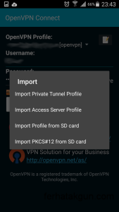 Import profile