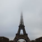 eiffel tower foggy