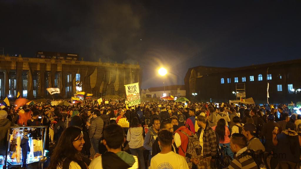 Bogota - Protest Simon Bolivar Platz