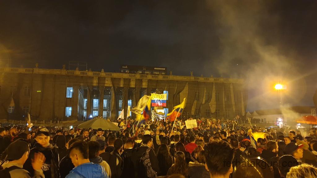 Bogota - Protest Simon Bolivar Platz